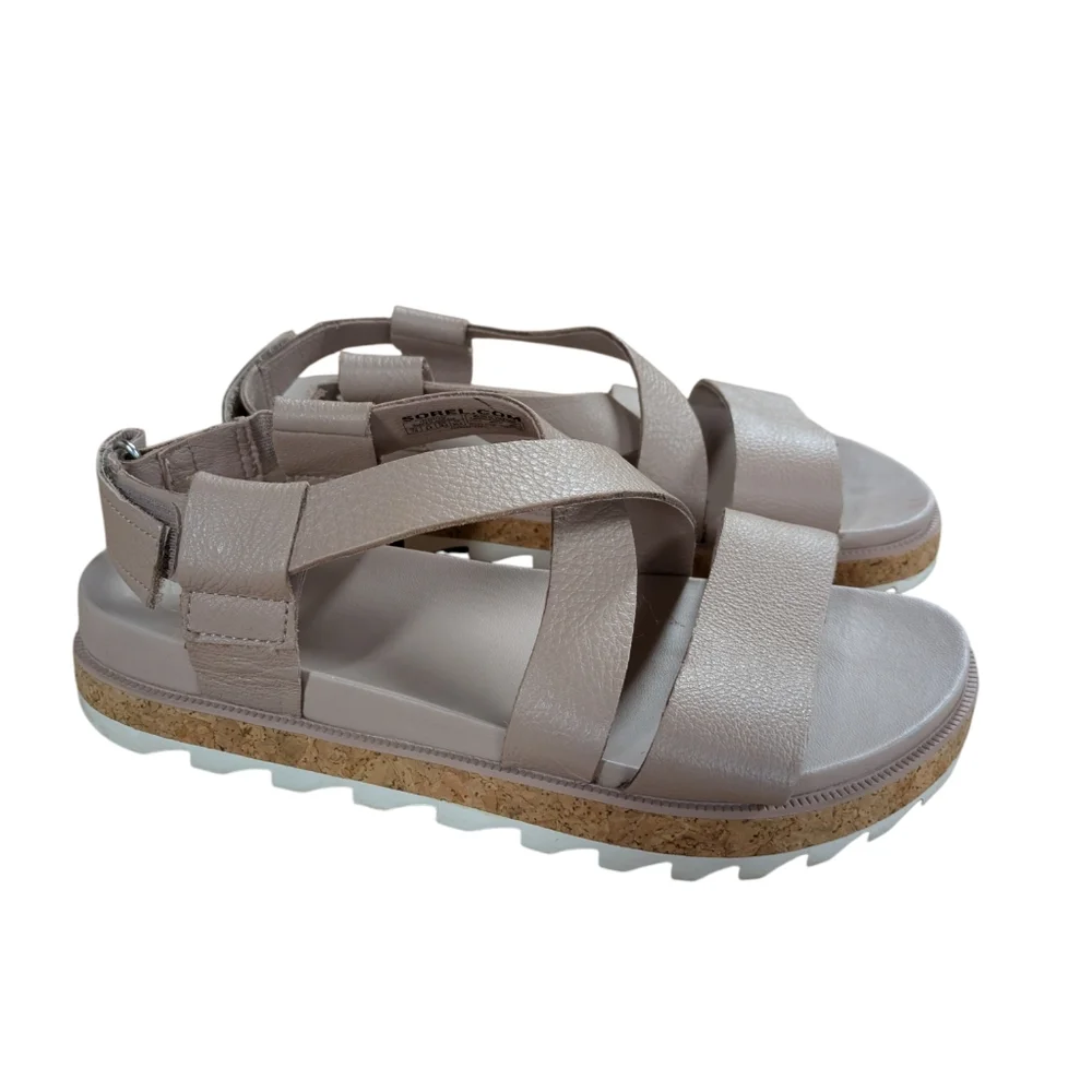 Sorel Roaming Criss Cross Sandals Mauve Leather Size 7.5 - Picture 11 of 12
